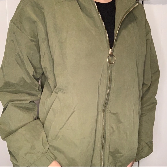 Olive Forever 21 Hooded Pull Ring Jacket - Picture 3 of 14